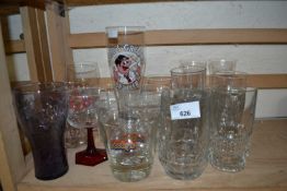 Quantity of assorted drinking glasses