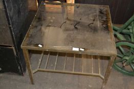 Square glass top coffee table