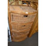Four drawer bamboo and rattan chest of drawers, approx 55cm wide