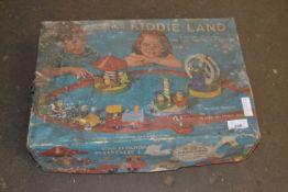 A vintage boxed Kiddie Land playset, by Nettoy-Playcraft - Carousels and trains.