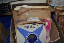 Box containing a quantity of 78 rpm records and others