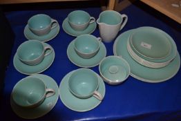 Quantity of various Poole cups and saucers, plates etc