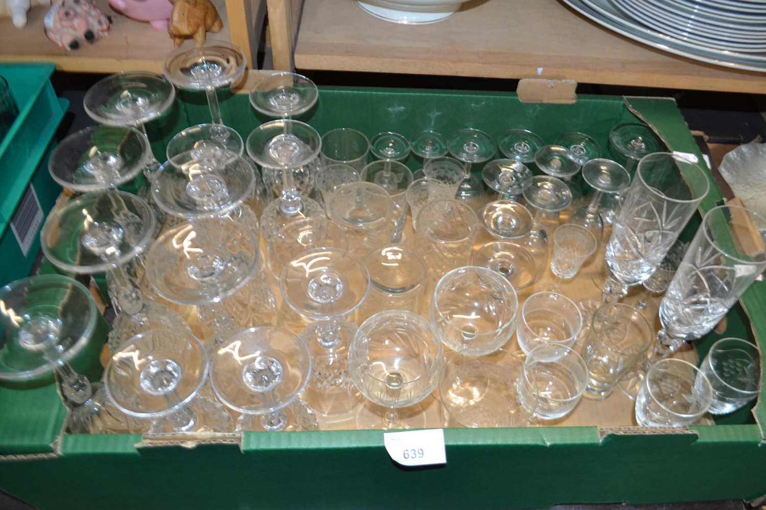 Quantity of assorted glass ware to include wine glasses, tumblers, port glasses etc