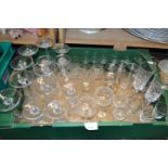 Quantity of assorted glass ware to include wine glasses, tumblers, port glasses etc