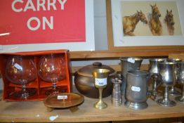 Quantity of assorted pieter and other metal wares etc