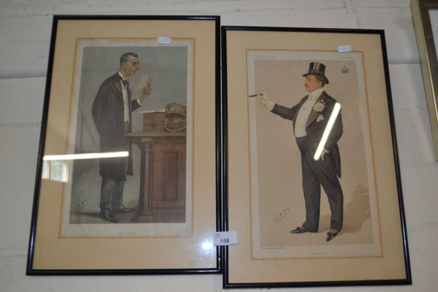 Two spy cartoons, The Colony and The Dasher, both framed and glazed