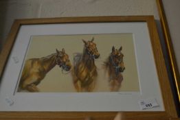 Framed limited edition print of horses after Robin Watt