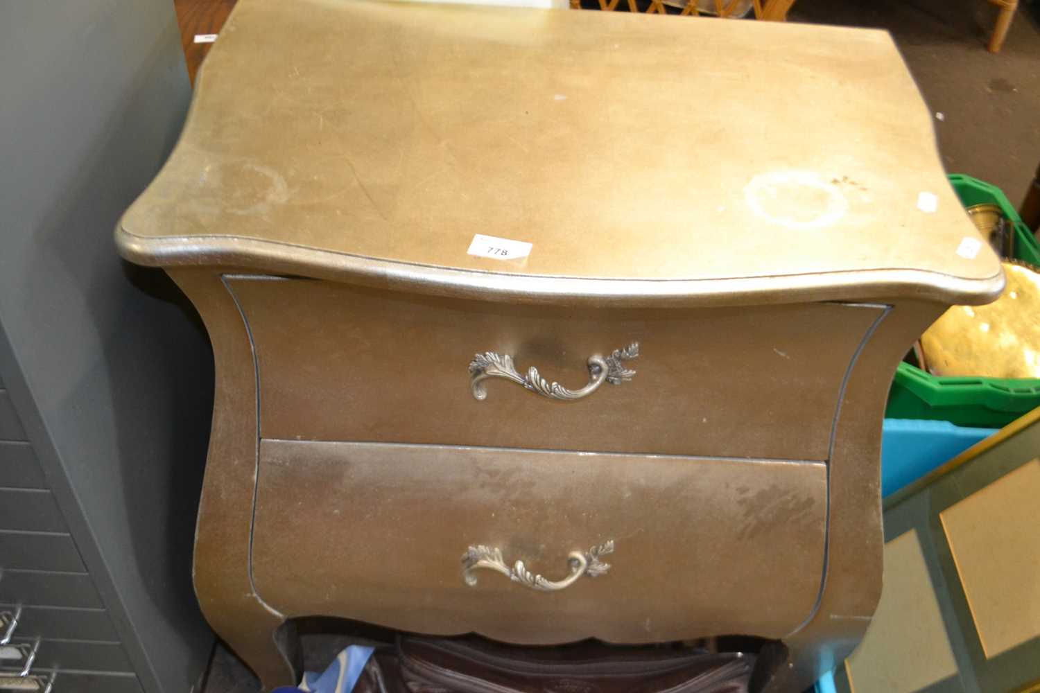 Gold painted chest of drawers