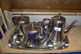 Stainless steel tea set with tray