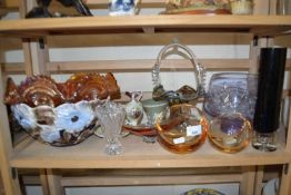 Quantity of various glass ware and ceramics including Carnival Glass large fruit bowl