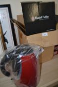 A Russell Hobbs red kettle, new and boxed