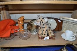 Various ceramics, mantel clock etc