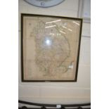 Map of Lincoln, framed and glazed