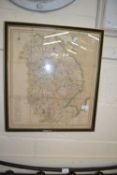 Map of Lincoln, framed and glazed