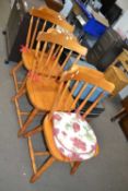 Three pine kitchen chairs