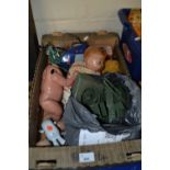 Mixed Lot: Toy dolls, tank, microscope viewers etc