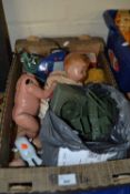 Mixed Lot: Toy dolls, tank, microscope viewers etc