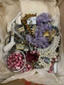 Box of various assorted costume jewellery