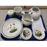 A tray of various Portmeirion Botanic Garden table wares