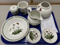 A tray of various Portmeirion Botanic Garden table wares