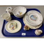 A collection of various Wedgwood Bunnykins Beatrix Potter, Winnie the Pooh and other children's