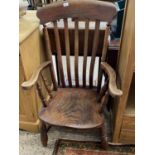 Victorian elm seated Windsor chair