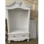 Modern white two door wardrobe with drawer base