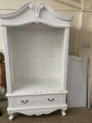 Modern white two door wardrobe with drawer base