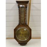 Early 20th Century oak cased barometer marked Aitchison, London