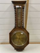 Early 20th Century oak cased barometer marked Aitchison, London