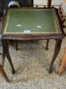 Small leather topped occasional table