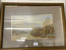 A.C.Burke - study of a lake scene, watercolour, framed and glazed