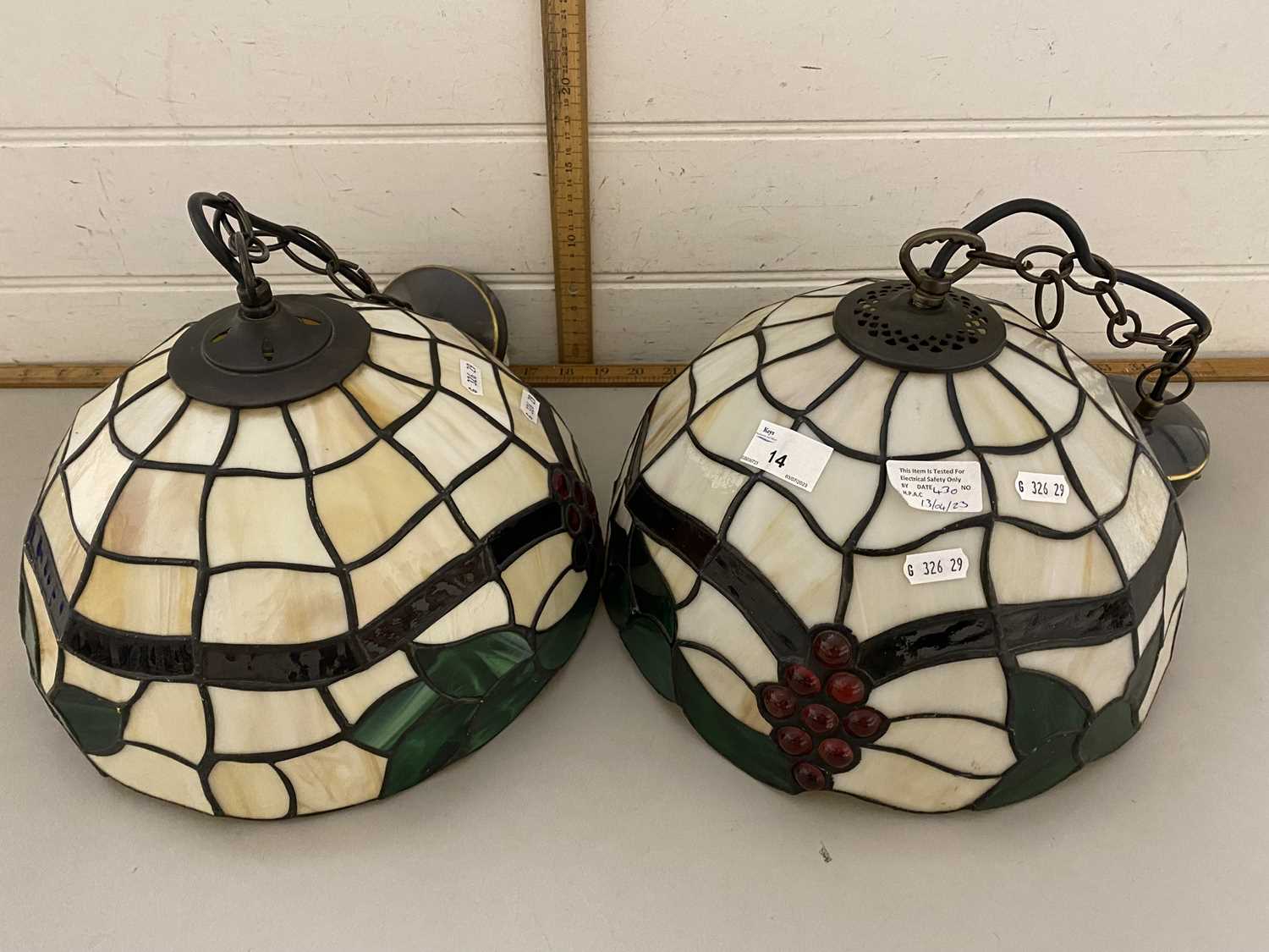 Two reproduction Tiffany style ceiling light fittings