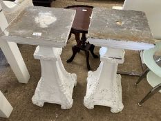 Pair of white painted composition jardiniere stands