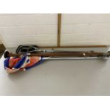 Mixed Lot: Small Union Jack boat flag and two shooting sticks