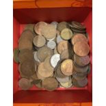 Box of various mainly British copper coinage