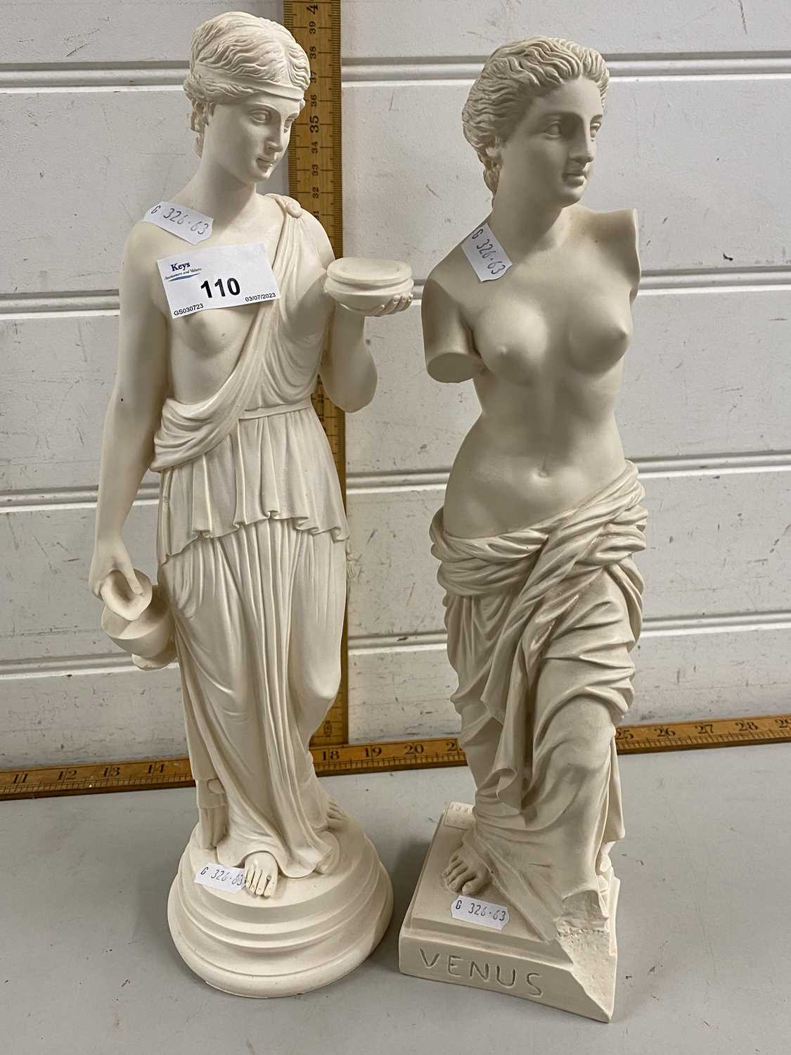 Pair of modern composition classical figures