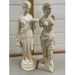 Pair of modern composition classical figures