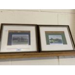 Nicholas Barnham - Two small coloured prints Cley from Wiverton and Burnham Overy Staithe