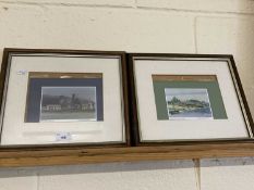 Nicholas Barnham - Two small coloured prints Cley from Wiverton and Burnham Overy Staithe