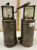 Two vintage ships lamps, one marked LDHAM Patent the other marked Admiralty Patent 8115M