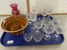 Mixed Lot: Various drinking glasses, jelly mould etc