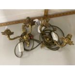 A pair of double light wall sconces