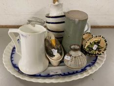 Mixed Lot: Meat plates and other assorted ceramics and glass wares