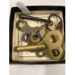 Box of assorted clock keys