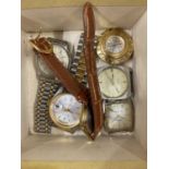 Box of various assorted wristwatches