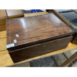 19th Century mahogany rectangular box with fitted interior