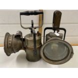 Pair of vintage hand held paraffin lamps - railway - by The Premier Lamp Co, Leeds