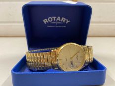 A Rotary wristwatch on expandable bracelet strap