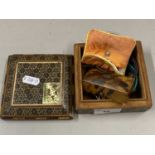 Mixed Lot: A small tortoiseshell mounted box, various costume jewellery, collar studs etc